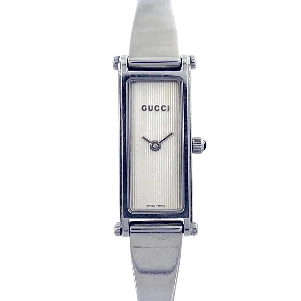 Montre bracelet Gucci 1500L YA015527 quartz cadran blanc argent femme taille 12 mm