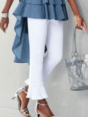 plus size 22W Lucia Ruffled Cuff Cropped Jeans from Ashro new