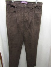 WOMENS GLORIA VANDERBILT BROWN CORDUROY PANTS SIZE 12 INSEAM 31" WAIST FLAT 17"