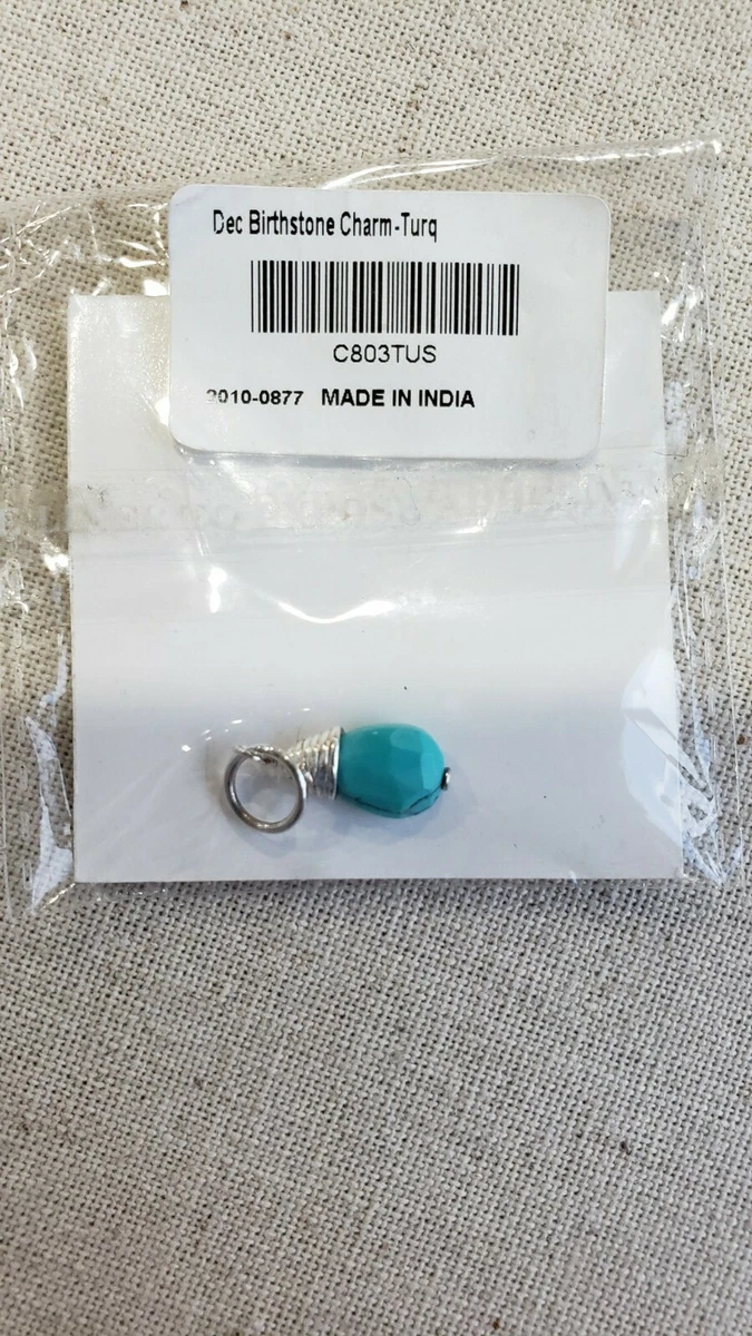 Stella Dot Silvertone Tone Birthstone December Birthstone Charm Turquoise