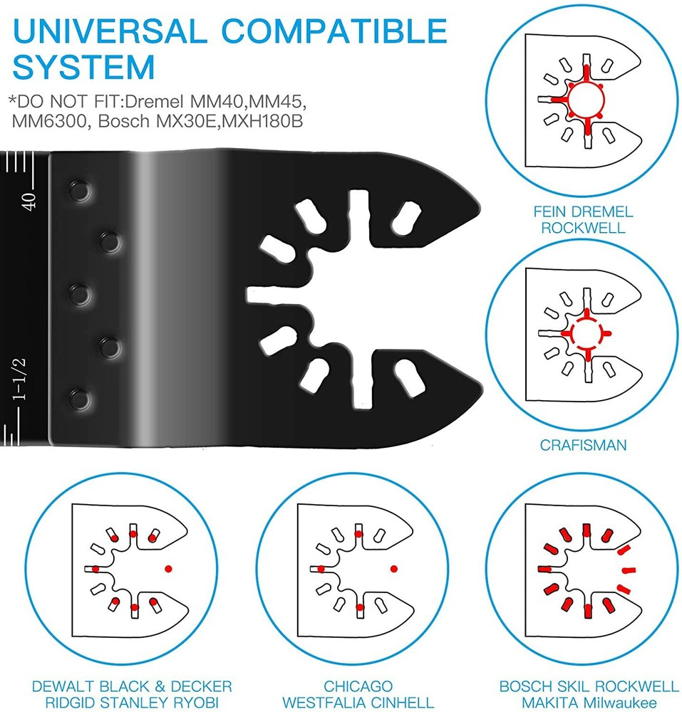 20Pcs Oscillating Multi Tool saw blades Wood Metal Cut Cutter For Dewalt Fein