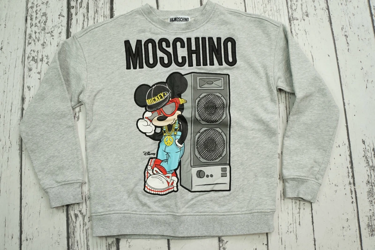 MOSCHINO x H&M Mickey Mouse Disney Sweater Grey Sweatshirt - Size S