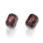 <!--F#f_0-->STUNNING BRAND NEW 18K WHITE GOLD PLATED GENUINE PURPLE CUBIC ZIRCONIA EARRINGS<!--F/-->