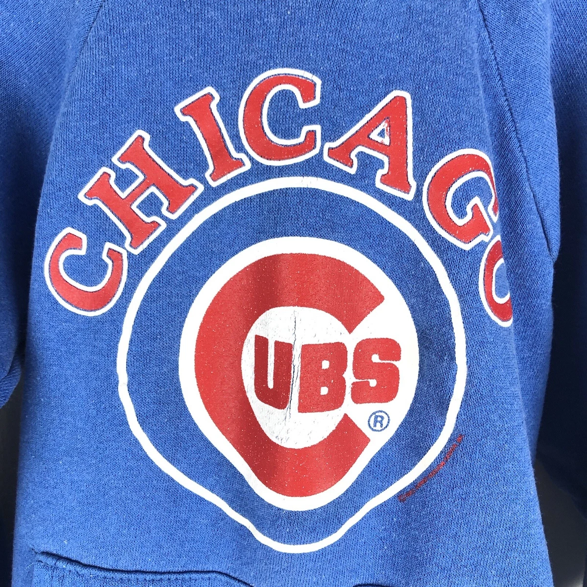 vintage 1986 S/M boy cubs sweatshirt hoodie blue chicago