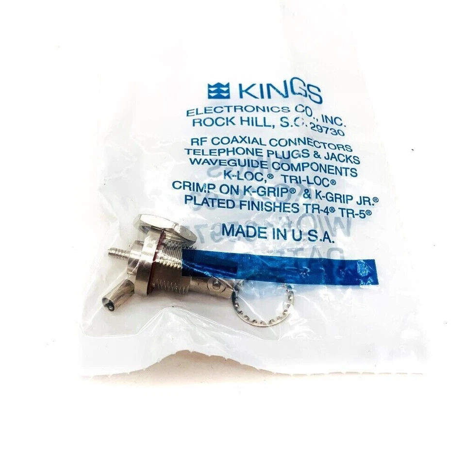 Kings KC-19-93 RF Coaxial BNC Bulkhead Receptacle Jack 50 Ohms 4 GHz Made in USA - Image 3 of 3