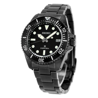 Seiko Prospex SBDJ065 Black Diver Scuba 200m Solar Sapphire