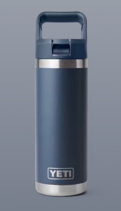 Yeti Rambler 18 oz Water Bottle Straw Lid Top Blue NWOT Two Straws