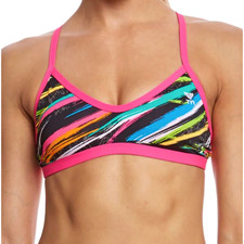 TYR DuraFast One RAVANA CrossCut Tieback Swim Top - Black Multi - Size XS 0/2