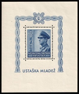 1942 Croatia NDH Souvenir Sheet Mi. Block 4A CV $40