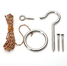 Hook and Ring Swing DIY Kit Heavy-Duty Hardware and String Ring Toss Game Indoor