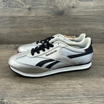Reebok Royal Classic Jogger Women 7.5 Silver Black Metallic Retro Sneakers