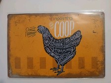 Chicken Tin Sign Funny Motives Questioned 8x12 Vintage Style Humor Hen New