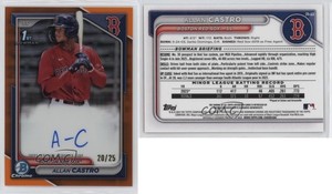 2024 Bowman Chrome Prospect Orange Refractor /25 Allan Castro #CPA-ACA Auto