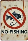 No Fishing Vintage Poster Tin Metal Signs Home Décor Wall Art 8x12