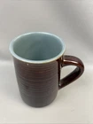 Red Wing Pottery Village Green 16 oz MUG Brown Teal Blue-Green 1950s EUC