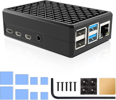 Miuzei Gehäuse Für Raspberry Pi 4 Mit Gehäuse 4B Aluminium Passiv Kühlung Case M