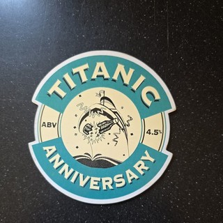 Titanic Brewery Anniversary Ale Pump Clip Font Badge Pub Bar Beer Badge RARE