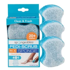 Spongables Pedi Scrub Foot Exfoliating 3 Count (Pack of 1), Cleand and Fresh 