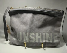 A NWT Rare Santa Barbara Design Studio Sunshine Gray Canvas Zip Bag