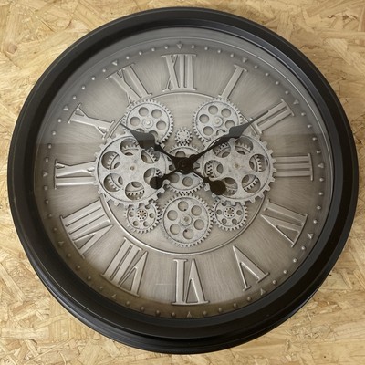 Sifcon 52cm x 52cm Moving Gear Wanduhr mit römischen Ziffern
