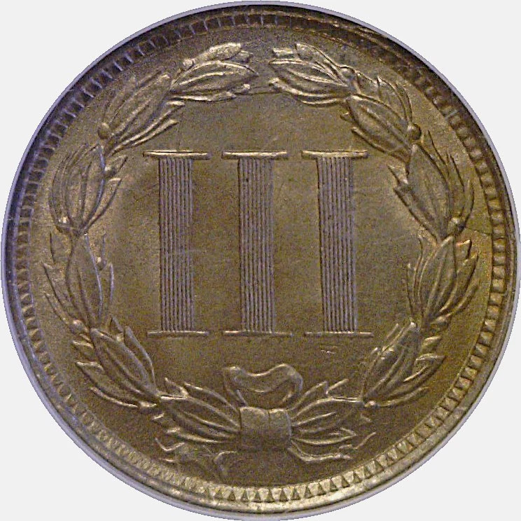 1870 Nickel Three Cent NGC MS-64 - Image 3 of 3