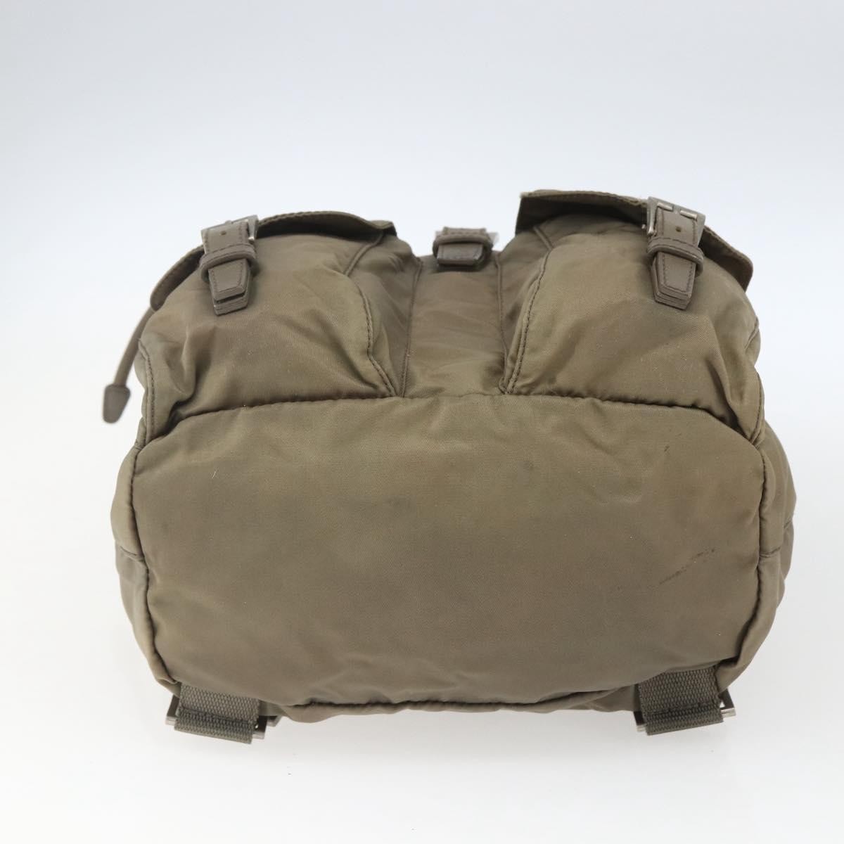 PRADA Backpack Nylon Khaki Silver Auth 163902 thumbnail 11