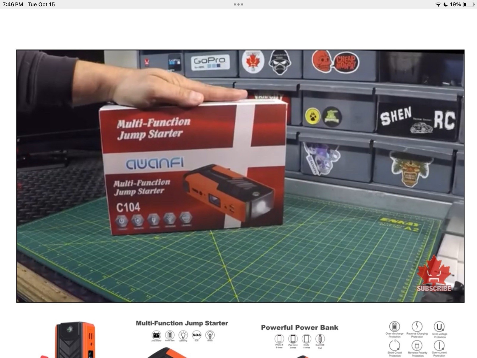 AWANFI  C104 PORTABLE MULTI FUNCTION JUMP STARTER BATTERY BOOSTER NEW!