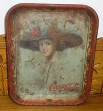 Antique 1910 Hamilton Girl Coca-Cola Tray - ROUGH CONDITION