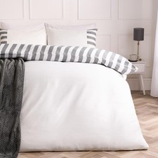 OHS Stripe Edge Bedding Set Microfibre Duvet Cover with Pillowcase