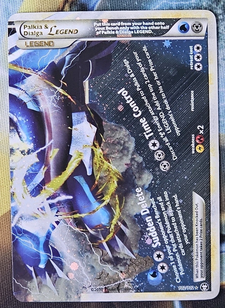 Palkia & Dialga Legend (Bottom) 102/102 Triumphant Holo - NM - Pokemon Card
