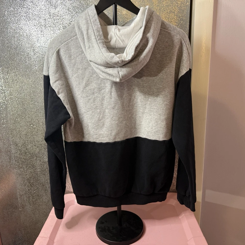 H&M Pullover Sudadera con Capucha Juvenil Extra Grande 16-18 Color Block Blanco Gris  Foto 3 de 3