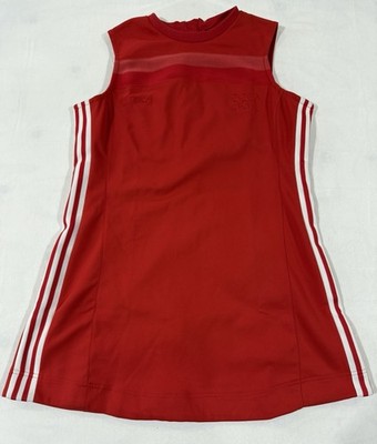 adidas originals red dress Adidas Originals Tee Dress 3 Stripes Trefoil Fashion Dress GN2778 Red XS S  34 36