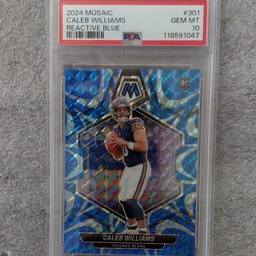 Panini Mosaic Caleb Williams Reactive Blue Rookie #301 PSA 10 Bears NFL 2024