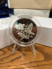 Franklin Mint Gilroy Roberts Bluebirds .925% Silver Art Round 2 ounce