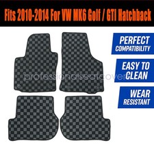 New Checkered Flag Carpet Floor Mats For 2010-2014 Vw Mk6 Golf Gti Hatchback