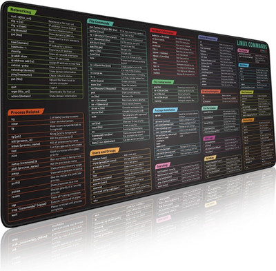 Linux Commands Line Mauspad XXL Spickzettel Schreibtischunterlage Programmierer