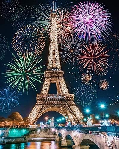 62 Inch Firework KEJJNYER 5D Diamond Eiffel Tower Paint Kits for Adults 16x12 inches ...