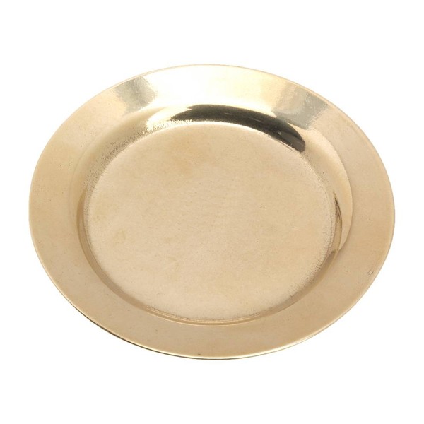 Ø11Cm Kerzenteller Aus Messing Gold Dekoteller Mit Rand Handarbeit Untersetzer-image