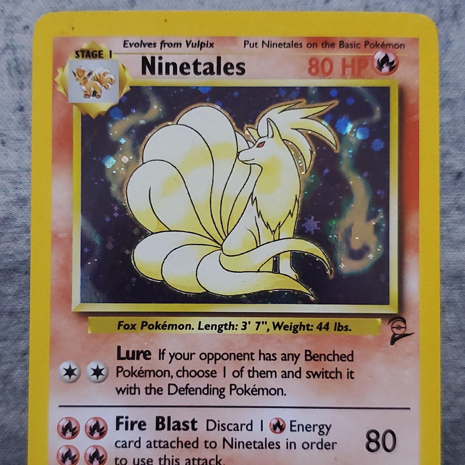 Wizards of the Coast 1999 Pokémon TCG Base Set 2 Ninetales Holo 13/130