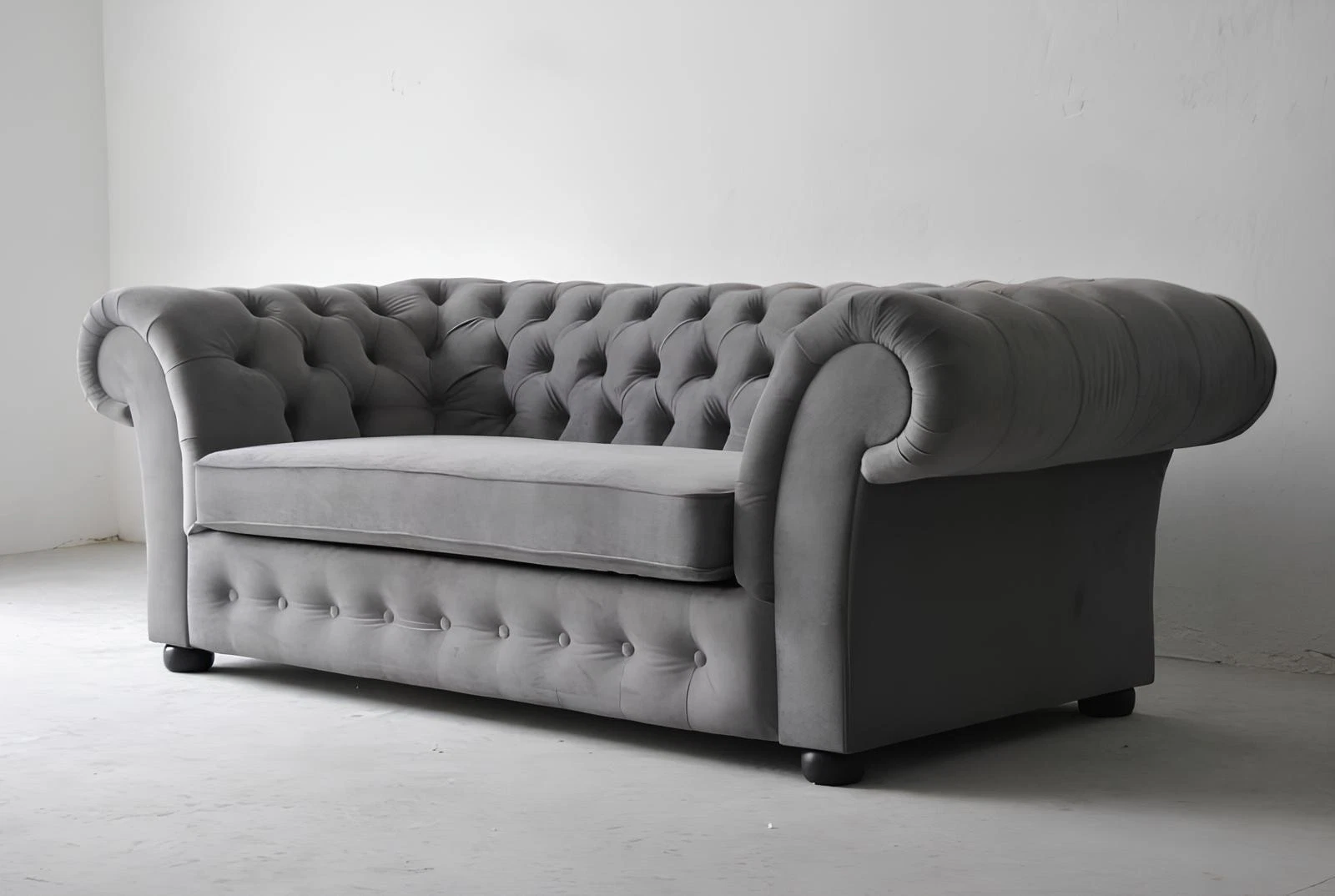 Sofa 3 Seater Fabric Design Couch Upholstery Sofas Textile Modern Chesterfield Grey