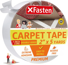 Xfasten Double Sided Carpet Tape - Heavy Duty 2 X 5 Yds, 1 Core Carpet Tape fo