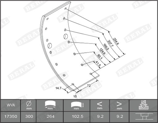 Beral Bremsbacken Trommelbremse FüR Mercedes-Benz T2/LN1 Kipper-image