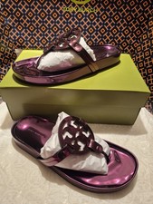 TORY BURCH MILLER CLOUD SANDALS IN MERLOT METALLIC;SZ 7.5M; 155039;BNIB;RET 318