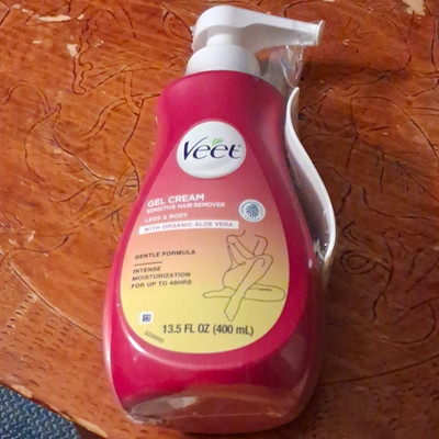Veet Gel Cream Hair Removal for Sensitive Skin, Aloe Vera, 13.5 fl oz