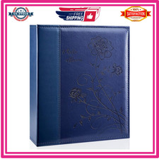 Photo Album 8X10 Clear Pages Pockets Leathe Cover Slip Slide in Photo Album Hold