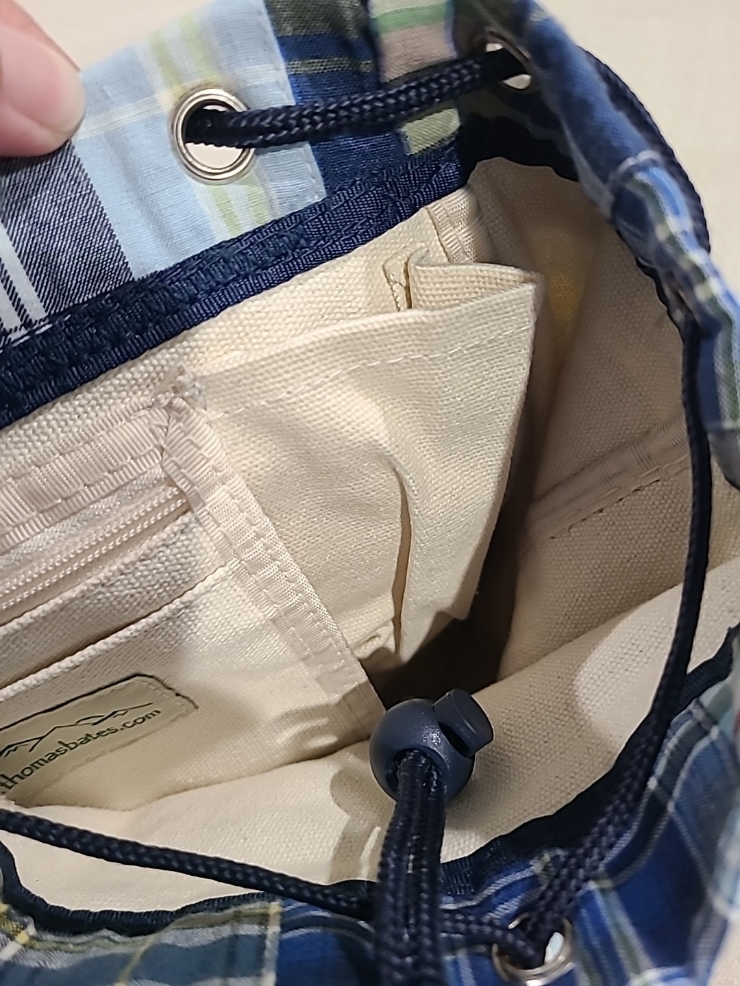 Thomas Bates Blue Patchwork Plaid Mini Backpack P… - image 13