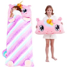 Kid Sleeping Bag with Pillow - Larger Nap Mat - Plush Slumber Bag for Boys Gi...