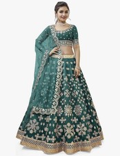 New Art Silk Green Lehenga choli With Fancy Dupatta