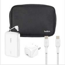 Belkin 10K Power Bank Travel Bundle 30W USB-C Charger Cable Pouch Fast Charge