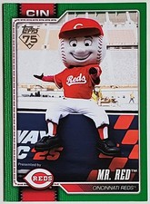 Mr. Red 2026 Topps Series 1 Baseball Celebration #M-7 Reds Mascot Green /99